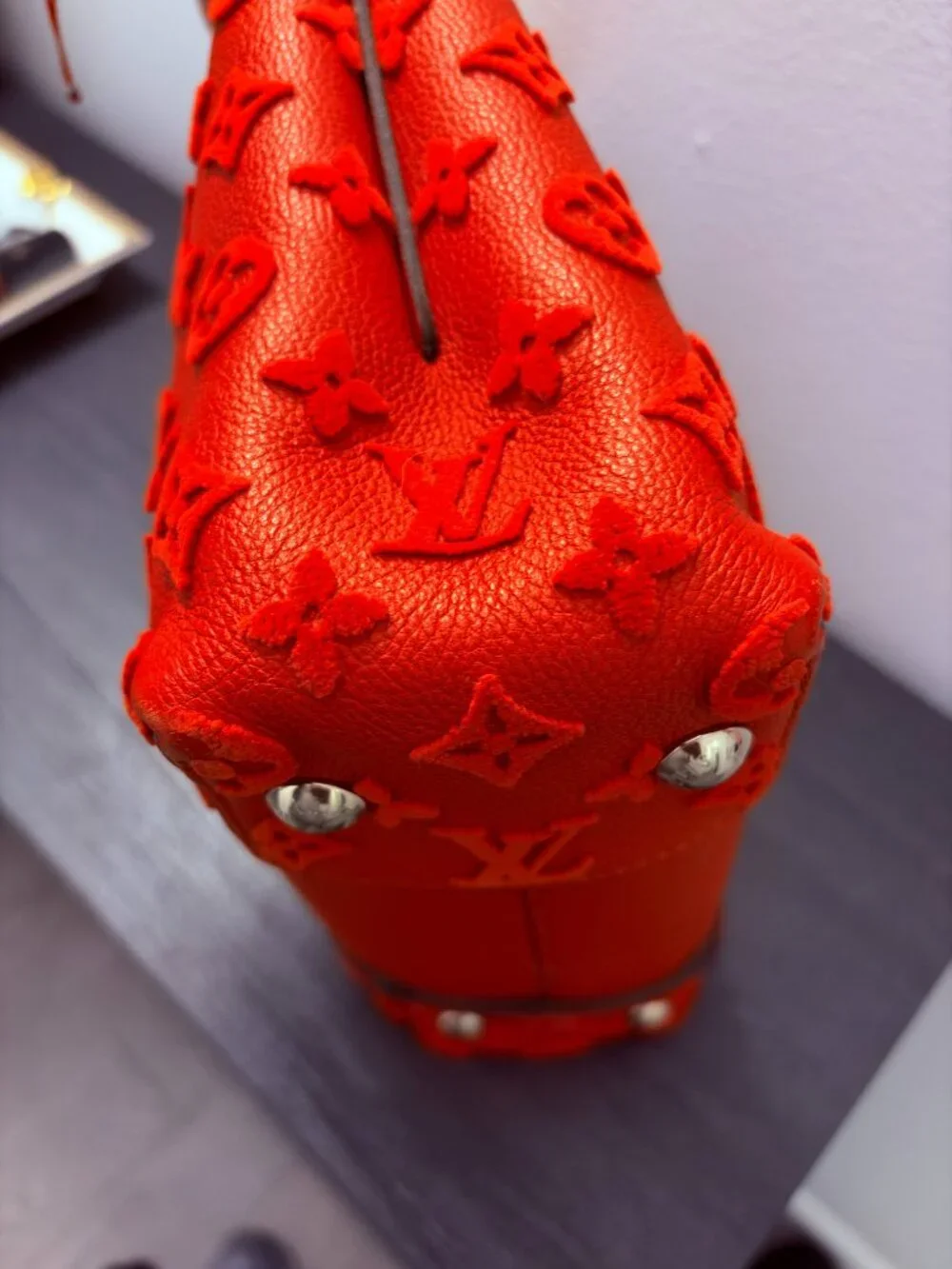 LOUIS VUITTON Veau Cachemire Tote W BB Handbag (RED)